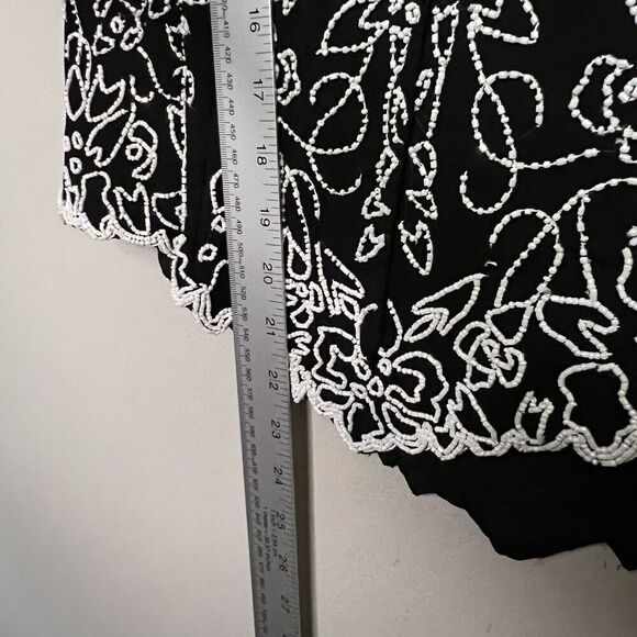 J KARA Beaded Top Womens Size Large All Over Beaded Dressy Fairy Formal Tank - Picture 11 of 12